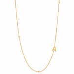 TAI JEWELRY Necklace A Sideways Initial Gold Necklace With CZ Accents