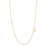 TAI JEWELRY Necklace D Sideways Initial Gold Necklace With CZ Accents