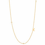 TAI JEWELRY Necklace K Sideways Initial Gold Necklace With CZ Accents