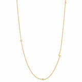 TAI JEWELRY Necklace L Sideways Initial Gold Necklace With CZ Accents