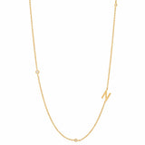 TAI JEWELRY Necklace N Sideways Initial Gold Necklace With CZ Accents