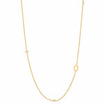 TAI JEWELRY Necklace O Sideways Initial Gold Necklace With CZ Accents