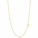 TAI JEWELRY Necklace Q Sideways Initial Gold Necklace With CZ Accents