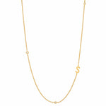 TAI JEWELRY Necklace S Sideways Initial Gold Necklace With CZ Accents